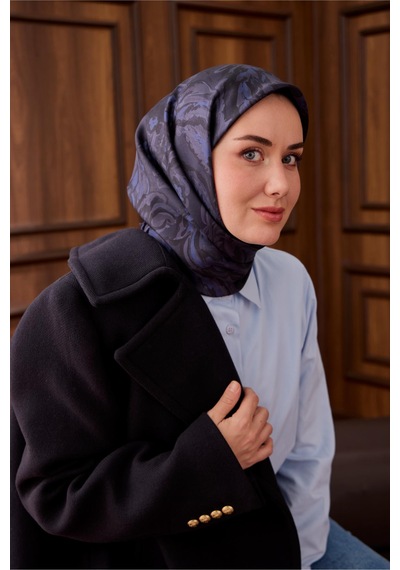 Silk Home Twill Ipek Eşarp 11485-65 Koyu lacivert