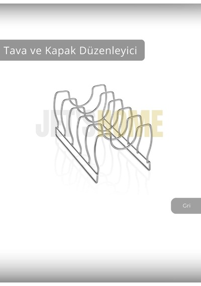 Tava Kapak Düzenleyici Paslanmaz 5 Bölmeli Tabaklık Gri