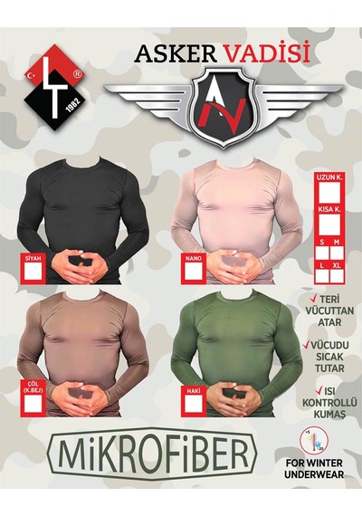AskerVadisi Microfiber Termal Tişört Operasyon Tişörtü Uzun Kol-H