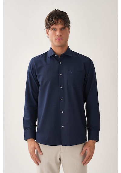 Erkek Slim Fit Gömlek Lacivert