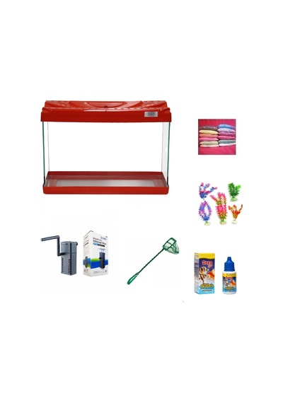 Kanki Pet 30 Cm Akvaryum Hazır Set 3018 Kırmızı