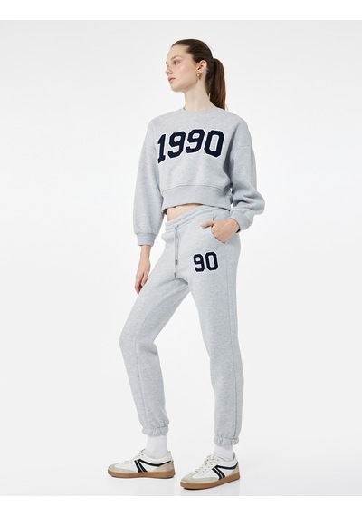 Koton Üç İplik Şardonlu Nakışlı Cepli Jogger Spor Eşofman Altı Gri Melanj 7wak40061nk Koton Üç İplik Şardonlu Nakışlı Cepli Jogger Spor Eşofman Altı Gri Melanj 7wak40061nk