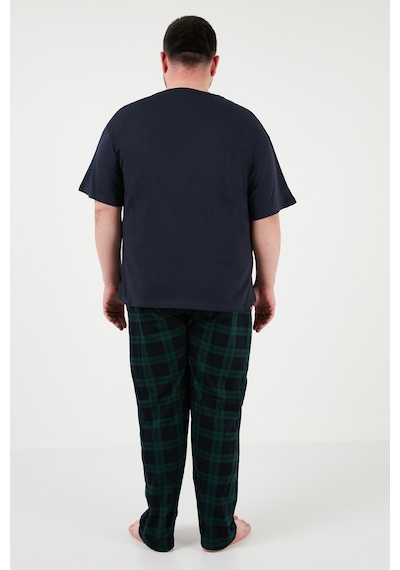 Buratti Pamuklu Regular Fit Büyük Beden Erkek Pijama Takımı 6572002B Lacivert