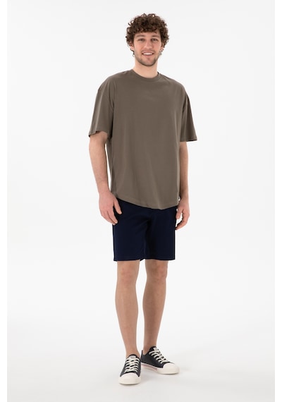 U.S. Polo Assn. Erkek Long Fit Bisiklet Yaka Vizon Basic Tişört 50305988-VR052