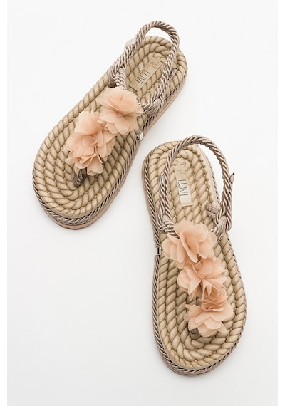 Luvishoes Santra Koyu Bej Parmak Arası Kadın Sandalet Koyu Bej