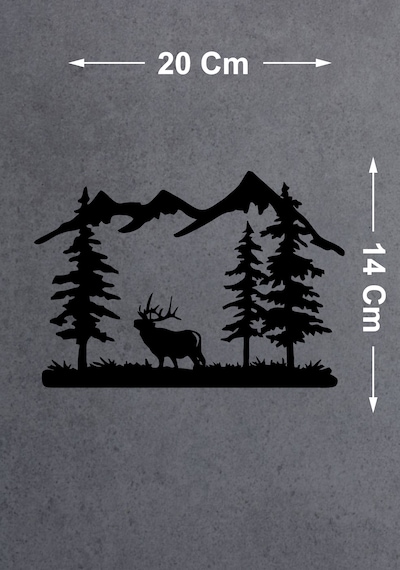 Avcı Orman Ve Dağ Sticker - 4x4 Off Road Adventure Sticker - Araba Oto Karavan Sticker - 02170 20x14 Cm
