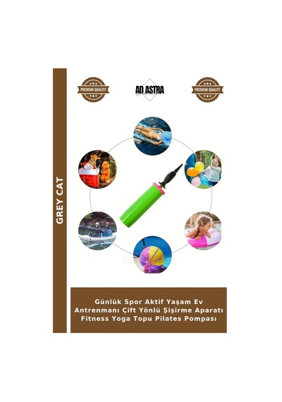 Günlük Spor Aktif Yaşam Ev Antrenmanı Çift Yönlü Şişirme Aparatı Fitness Yoga Topu Pilates Pompası