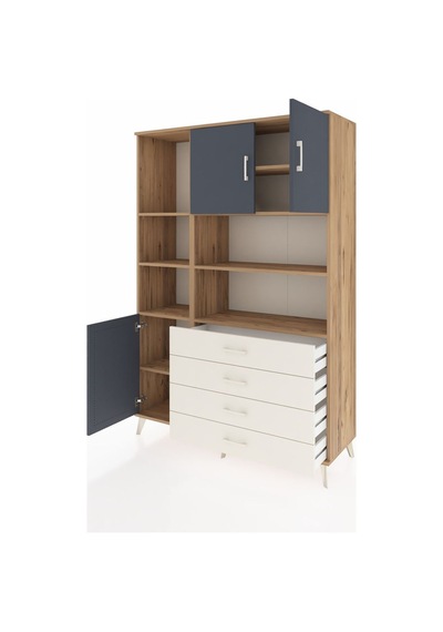 Hyperion Dolap 8 Raflı 4 Çekmeceli 3 Kapaklı 132x44x195 Çam-antrasit/aytaşı Antrasıt/aytası Hyperion Dolap 8 Raflı 4 Çekmeceli 3 Kapaklı 132x44x195 Çam-antrasit/aytaşı Antrasıt/aytası