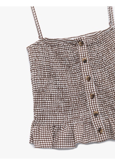 Koton Koton X Melis Ağazat - Viskon Crinkle Kumaş Düğmeli İnce Askılı Pötikareli Crop Bluz Kahverengi Ekose 5sak30100pw Kahverengi Ekoseli Koton Koton X Melis Ağazat - Viskon Crinkle Kumaş Düğmeli İnce Askılı Pötikareli Crop Bluz Kahverengi Ekose 5sak30100pw Kahverengi Ekoseli