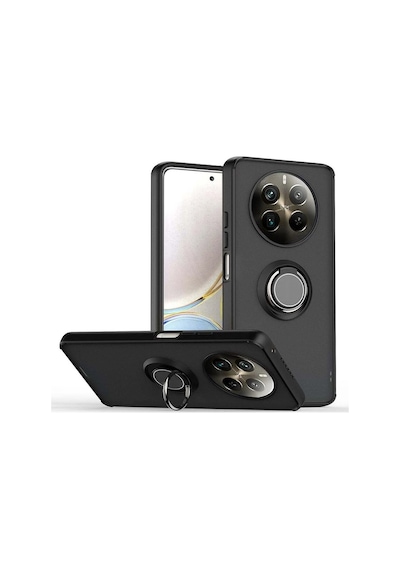 Adige Realme 12 Pro Rmx3842 Kılıf Montreal Yüzüklü Arkası Buğulu Siyah