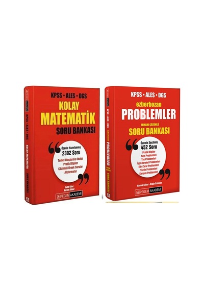 Kpss Ales Dgs Kolay Matematik Soru Bankası - Ezberbozan Problemler Tamamı Çözümlü Soru Bankası