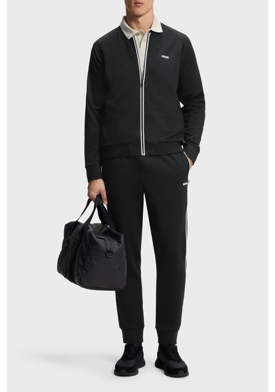 Boss Jakarlı Relaxed Fit Lastikli Paça Pantolon Erkek Pantolon 50566815 001 Siyah