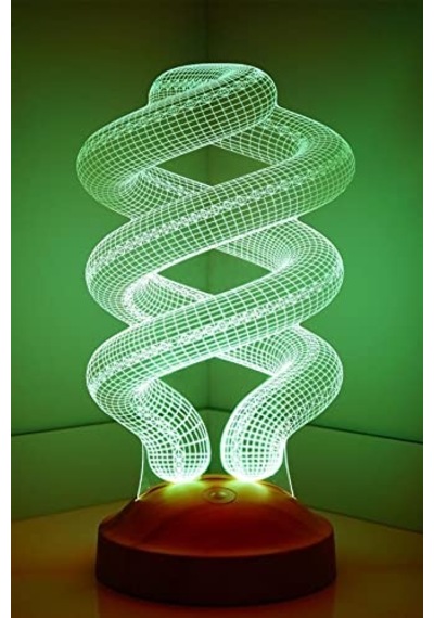 3 Boyutlu 3d Görünümlü Helezon Led Lamba Genel