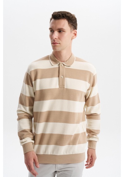 AR-MA Arma Erkek Ribanalı Regular Fit Çizgili %100 Pamuk Ringel Ottoman Kumaş Polo Yaka Düğmeli Sweatshirt K30554952602 Bej AR-MA Arma Erkek Ribanalı Regular Fit Çizgili %100 Pamuk Ringel Ottoman Kumaş Polo Yaka Düğmeli Sweatshirt K30554952602 Bej