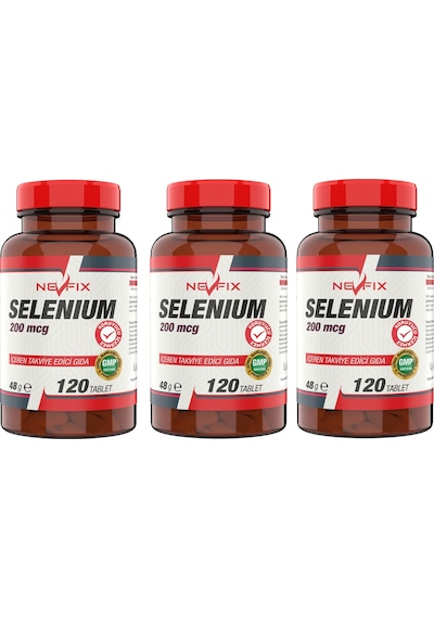 Nevfix Selenyum 200 Mcg 120 Tablet X 3 Kutu 360 Tablet