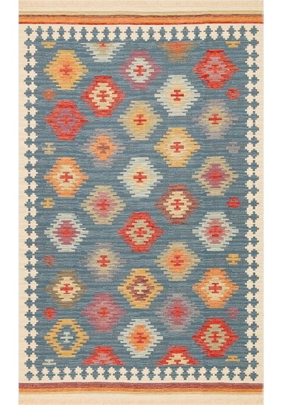 Hoom Rugs Vgt 04 Navy Yıkanabilir Çift Taraflı Otantik Halı