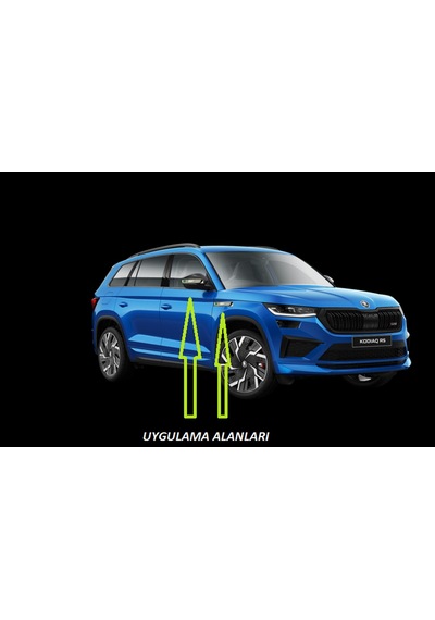 Skoda VRS Kodiaq Yan Aynalar Ve Çamurluk Yanı Damla Desen Bıçak L