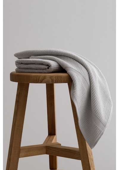 Ivory Gri Fitilli Mikro Fiber %100 Pamuk 2li Banyo Havlusu Seti 5 Gri