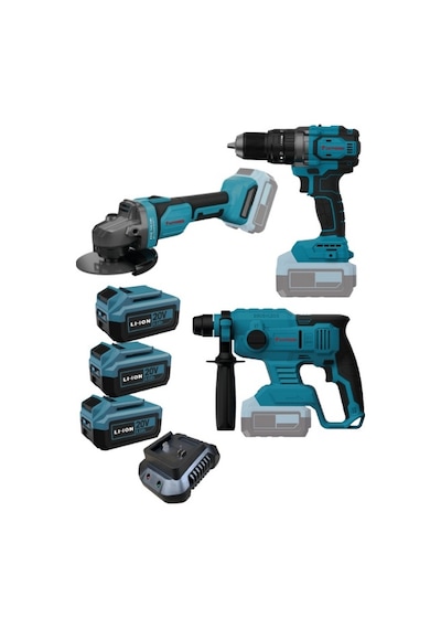 Catpower 4235 Akülü Vidalama + Kırıcı Delici + Taşlama Kömürsüz Motor 20 V 3 Adet 4.0 Ah Akü