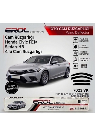 Honda Civic Fe1 2021 4'lü Sedan Mugen Cam Rüzgarlığı