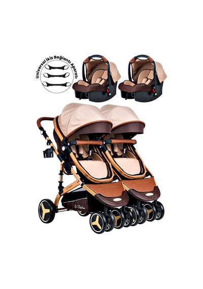 Baby Home 945 Ayrılıp Birleşebilen Travel Sistem İkiz Bebek Arabası