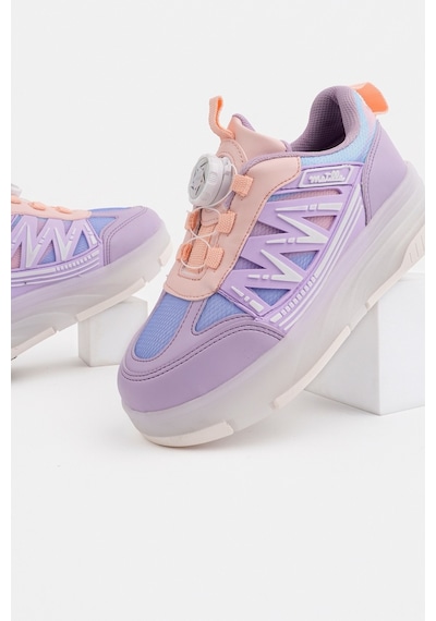 Muggo Skate Çocuk Işıklı Patenli Tekerlekli Sneaker Spor Ayakkabı Lila
