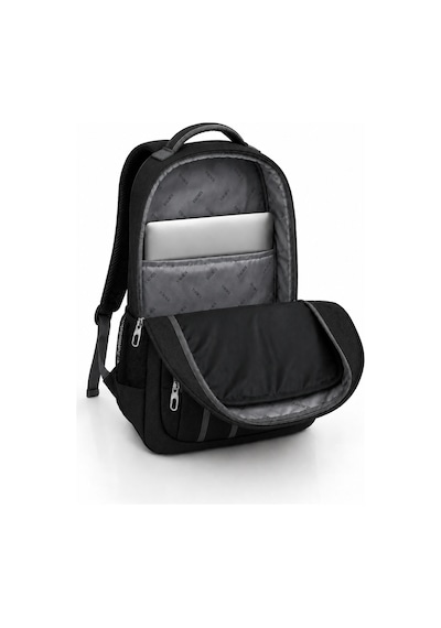 Unisex Kanvas Kumaş Laptop Bölmeli Okul Çantası , Günlük Spor Seyahat Sırt Çantası Siyah