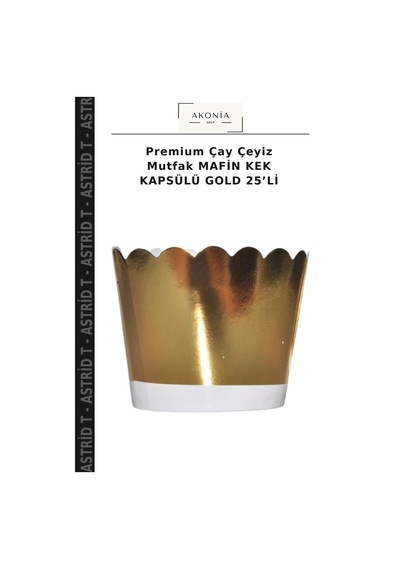Premium Çay Çeyiz Mutfak Mafin Kek Kapsülü Gold 25 Li