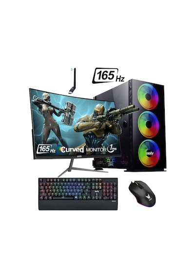Izoly ST998755 i7-10700F 32 GB 256 GB M.2 NVMe GTX1660S 6 GB 24" Free Dos Masaüstü Oyuncu Bilgisayarı