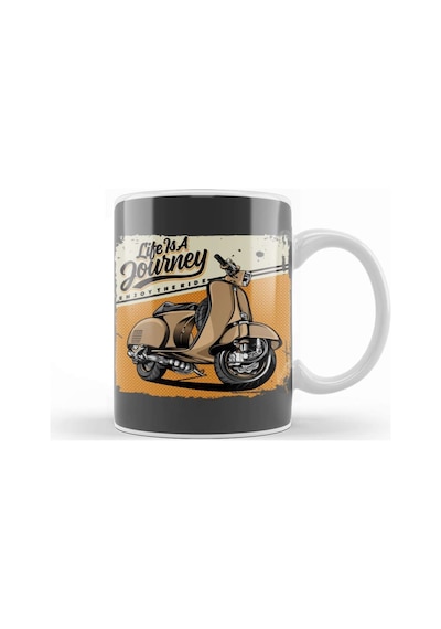 Vespa Classic Life İs A Journey Vespa Lover Kupa Bardak Porselen Karışık