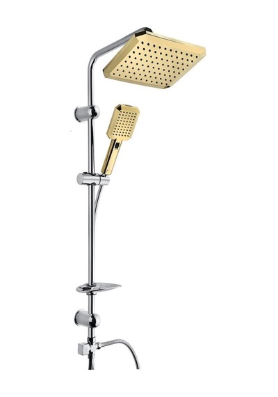 Vilas Alina Premium Gold Kromlu Fonksiyonlu Pirinç Boru Duş Seti Krom - Altın