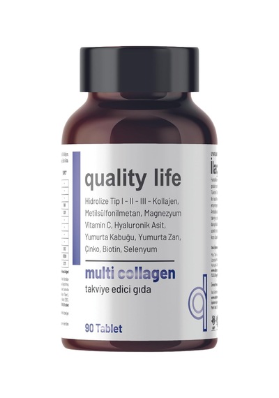 Multi Collagen 90 Tablet - Tip 1-2-3-5-10 Kolajen Msm Magnezyum C Vitamini Yumurta Kabuğu Zarı Çinko