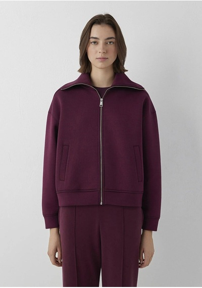 Mavi Fermuarlı Sweatshırt Fig Bordo