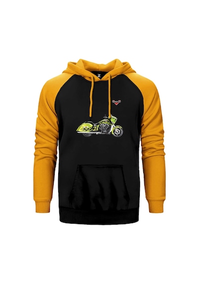 Victory Vison Green Sarı Renk Reglan Kol Kapşonlu Sweatshirt Sarı