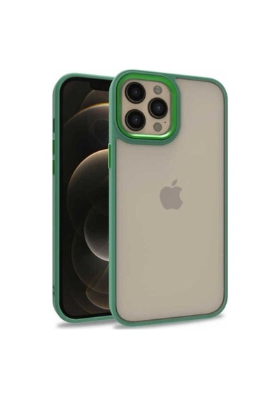Apple Uyumlu iPhone 12 Pro Max Kılıf Zore Flora Kapak Yeşil