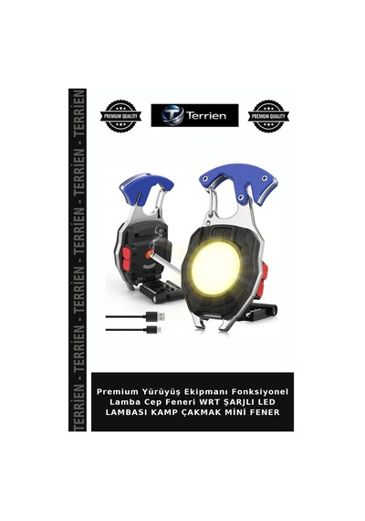 Premium Yürüyüş Ekipmanı Fonksiyonel Lamba Cep Feneri Wrt Şarjlı Led Lambası Kamp Çakmak Mini Fener Çok Renkli