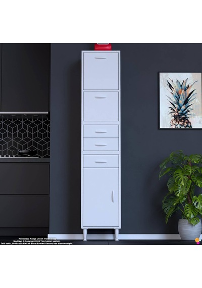 Modilayn Ediz 2 Kapaklı Çekmeceli Çok Amaçlı Kliler Dolabı - Mutfak Robotu Ve Kahve Köşesi 35 Cm Beyaz Modilayn Ediz 2 Kapaklı Çekmeceli Çok Amaçlı Kliler Dolabı - Mutfak Robotu Ve Kahve Köşesi 35 Cm Beyaz