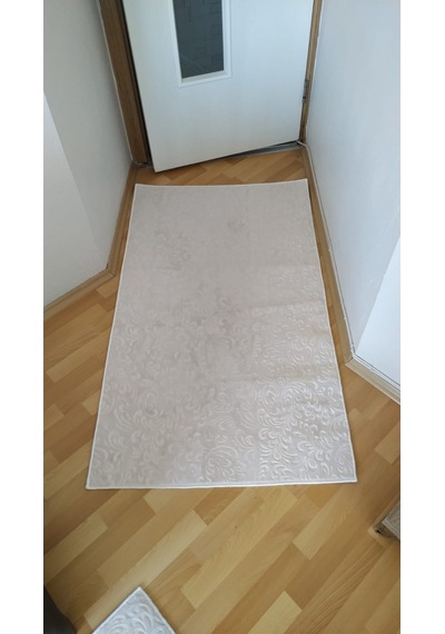Regnum Halı Emboss 506 Krem Vizon Kaymaz Jel Taban Kesme Yolluk