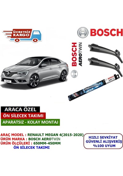 Renault Megane 4 Ön Silecek Takımı 2015 - 2022