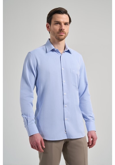 İmza Uzun Kol Desenli Armürlü Sert Yaka Cepli Pamuklu Classic Comfort Fit Gömlek 1004250171 Mavi İmza Uzun Kol Desenli Armürlü Sert Yaka Cepli Pamuklu Classic Comfort Fit Gömlek 1004250171 Mavi