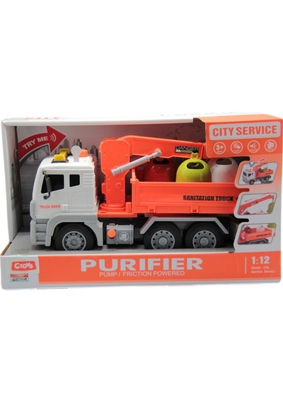 Ctoy Sesli Ve Pilli Vinçli Çöp Taşıyıcı