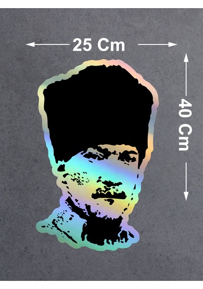 Mustafa Kemal Atatürk Sticker - Atatürk Silüet Sticker - 03006 40x25 Cm