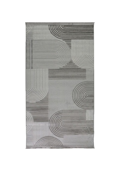 Arma Serisi Açık Gri Krem Geometrik Desenli Modern Halı Mc 402 Çok Renkli