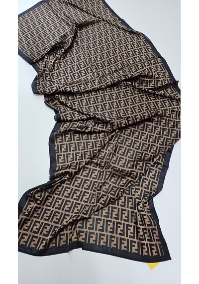 Miorel Scarfs F Desen İthal Vual İpek Şal Aksesuar Fular Silk Scarfs Shawl Hijab Vizon