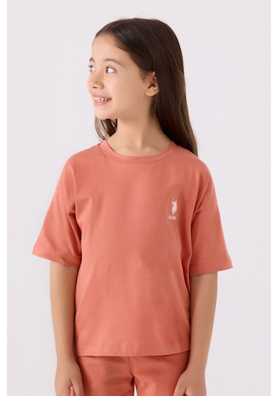 U.S. Polo Assn. U.s. Polo Assn Kız Çocuk Turuncu Bermuda Takım 5274-43854 Turuncu