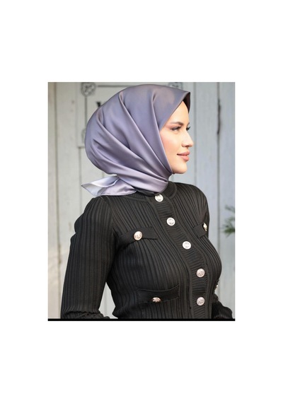 Bushu Degrade Twill Eşarp Degrade Siyah-gri
