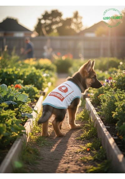 Beyaz Stop Security Güvenlik Baskılı Kedi Ve Köpek Kıyafeti Tişörtü Elbisesi Xsmall/xs/beden 0