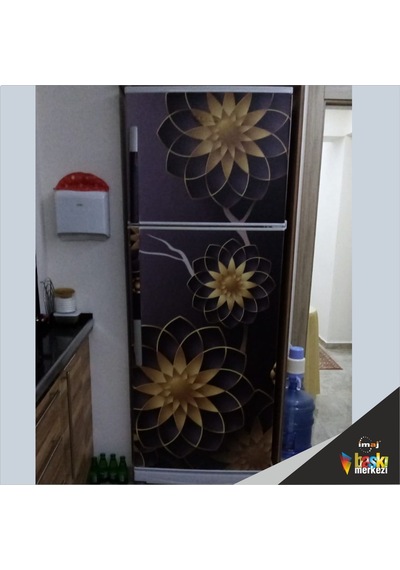 Buzdolabı Ve Bulaşık Makinesi Kapak Folyo Kaplama Çiçekler (408896359)
