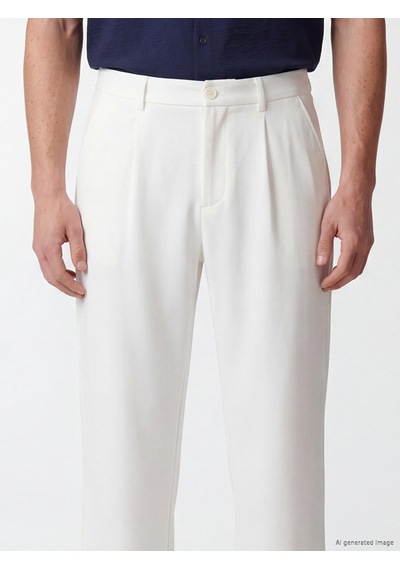 Lcw Vision Ekru Relax Fit Pileli Erkek Pantolon