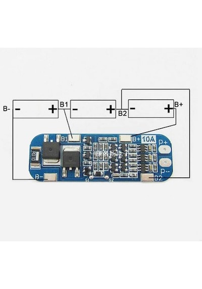 Defneelektro.Medikal-3S 10A 12V Li-Lon Bms 18650 Lityum Pil Şarj Koruma Devresi